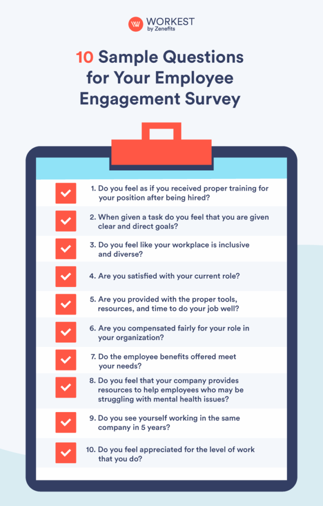 Employee Engagement Surveys 10 Sample Questions Workest